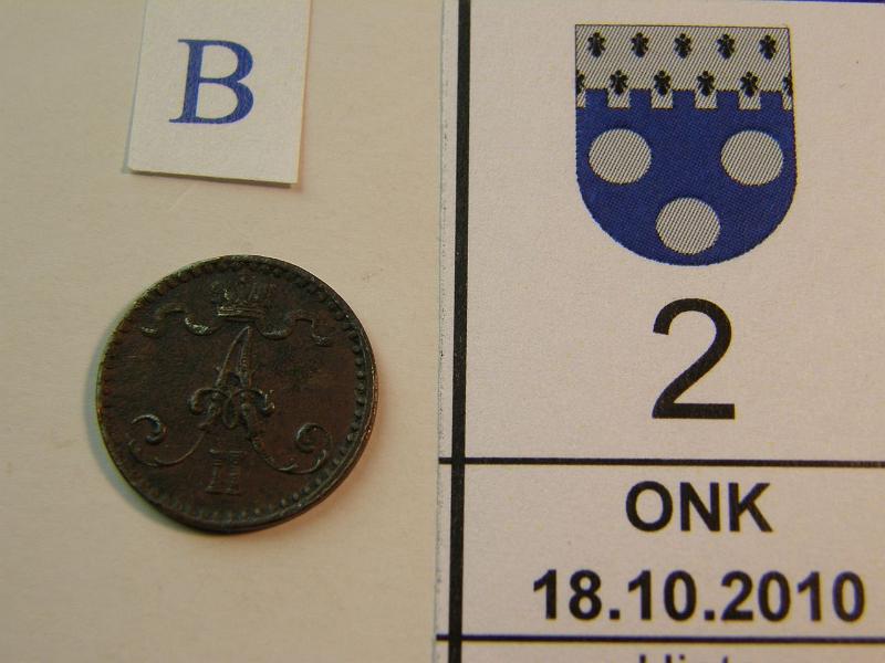 kohde_002_b.jpg - Kohde 2, tunnuspuoli, lhthinta: 10 € 1 p 1867, kunto: 5.