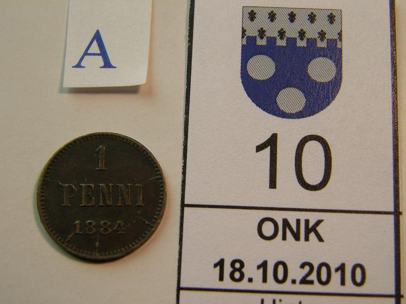 kohde_010_a.jpg - Kohde 10, arvopuoli, lhthinta: 60 € 1 p 1884 meistin halkeamia, kunto: 5.