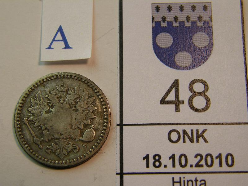 kohde_048_a.jpg - Kohde 48, tunnuspuoli, lhthinta: 120 € 50 p 1868, kunto: 3.