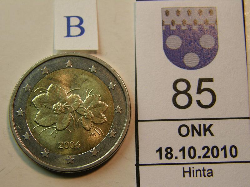 kohde_085_b.jpg - Kohde 85, tunnuspuoli, lhthinta: 75 € 2  Suomi 2006 virhekartta 2006 2 v:n 2007 isolla kartalla. Painos 55 000, osa palautettu SP:lle., kunto: 9.