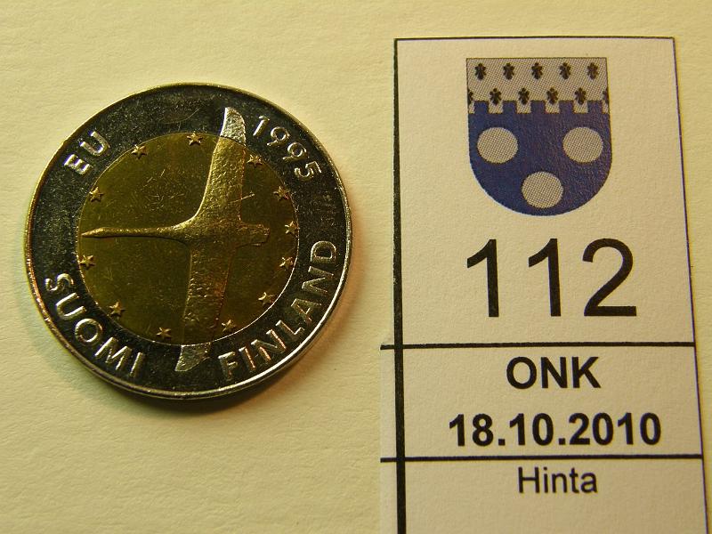 kohde_112_a.jpg - Kohde 112, lhthinta: 5 € 10 mk 1995 EU joutsen., kunto: 8.