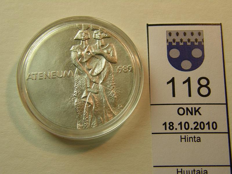 kohde_118_a.jpg - Kohde 118, lhthinta: 16 € 100 mk 1989 Ag, Ateneum, kapseli, kunto: 9.