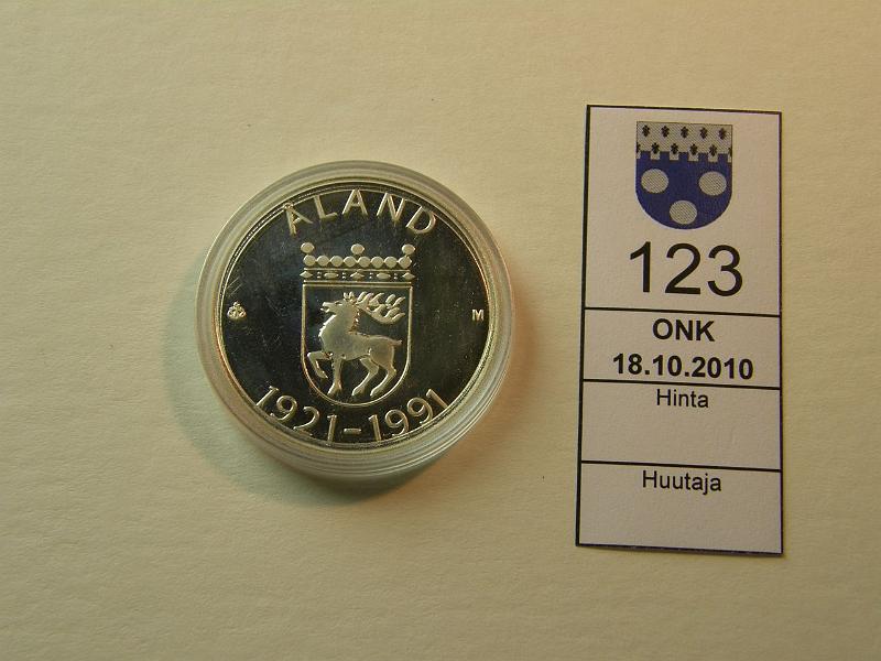 kohde_123_a.jpg - Kohde 123, lhthinta: 16 € 100 mk 1991 Ag, Ahvenanmaa, kapseli, kunto: 9.