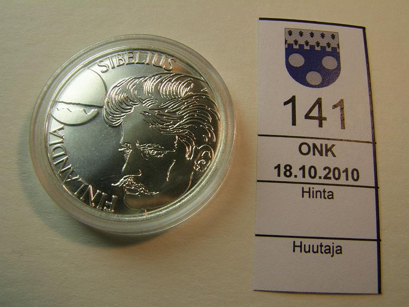 kohde_141_a.jpg - Kohde 141, lhthinta: 20 € 100 mk 1999 Ag, Sibelius, kapseli, kunto: 9.