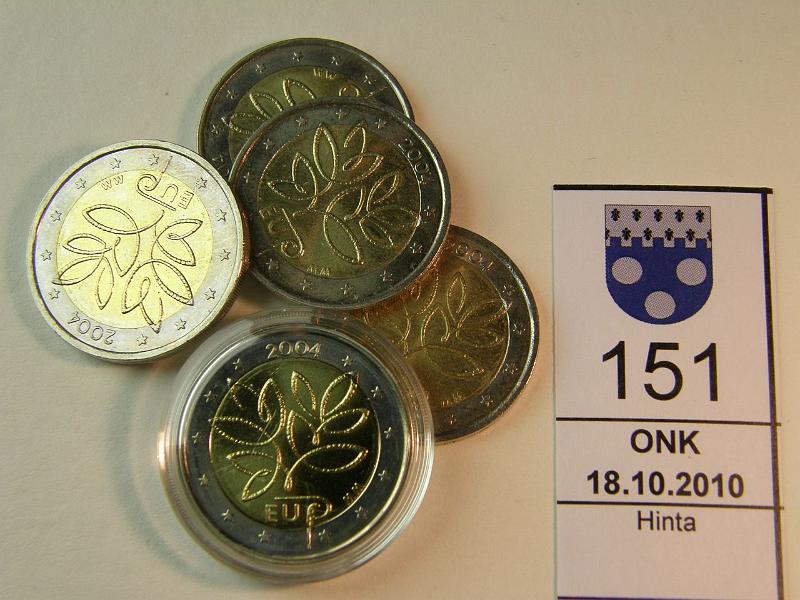 kohde_151_a.jpg - Kohde 151, lhthinta: 50 € 2  2004 (5) EU laajeneminen (Risuraha), 1 kyttmtn, 4 kierrosta, kunto: 7-9.