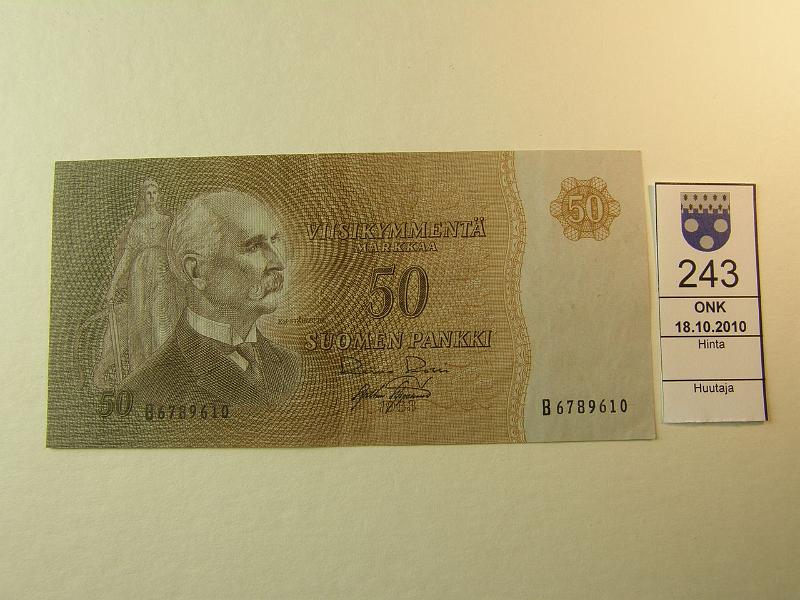 kohde_243_a.jpg - Kohde 243, lhthinta: 10 € 50 mk 1963 B6789610 RO I-AAs. SNY 170.1, kunto: 5.