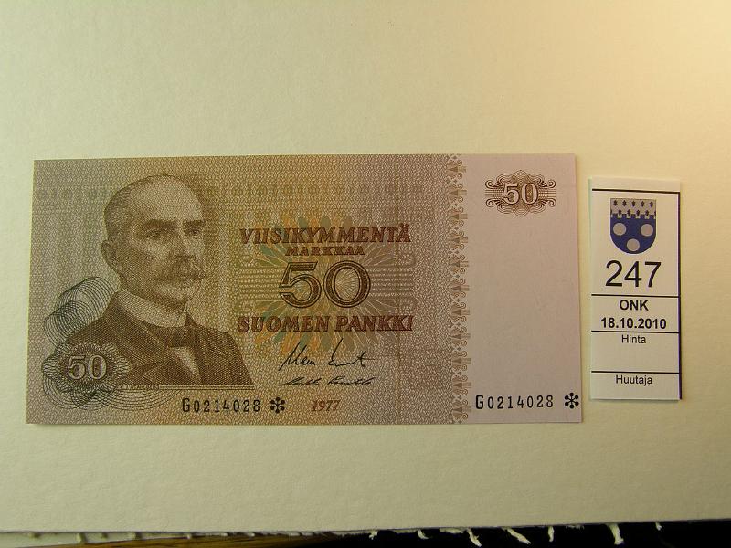 kohde_247_a.jpg - Kohde 247, lhthinta: 60 € 50 mk 1977 * G0214028* KO II-Pu1. Korvaava. SNY 171.2, kunto: 9.