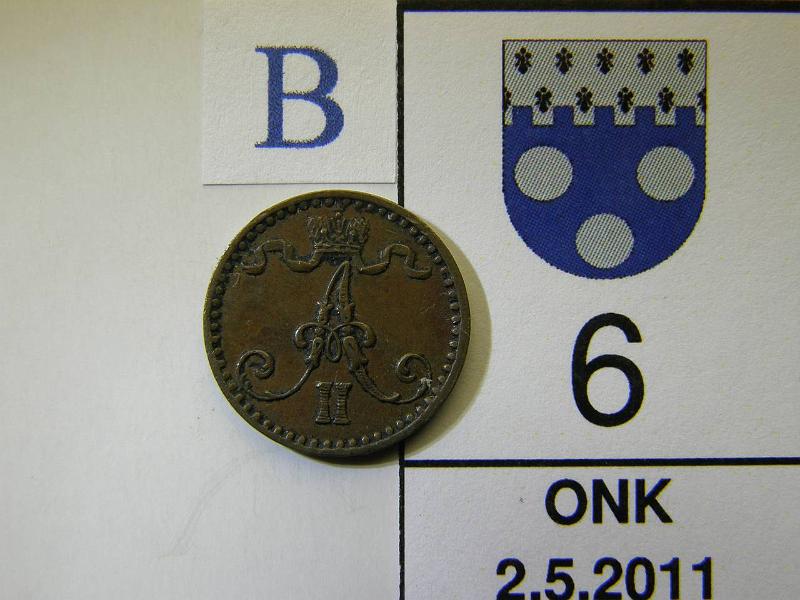 kohde_006_b.jpg - Kohde 6, tunnuspuoli, lhthinta: 15 € 1 p 1867 SNY 4.2, kunto: 5.