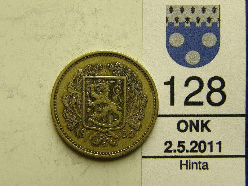 kohde_128_a.jpg - Kohde 128, lhthinta: 5 € 5 mk 1932 prvja, kunto: 4.