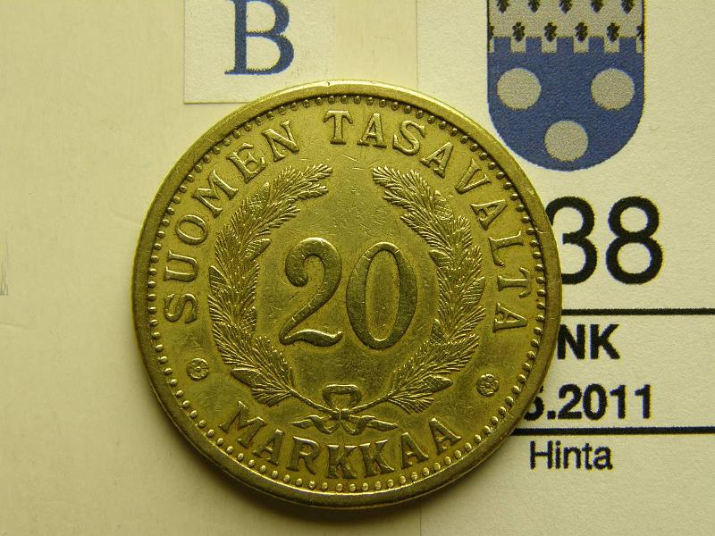 kohde_138_b.jpg - Kohde 138, arvopuoli, lhthinta: 5 € 20 mk 1936, kunto: 5.