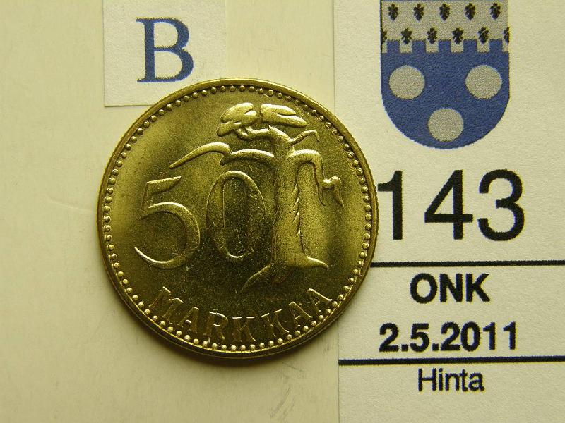 kohde_143_b.jpg - Kohde 143, arvopuoli, lhthinta: 70 € 50 mk 1960, kunto: 9.