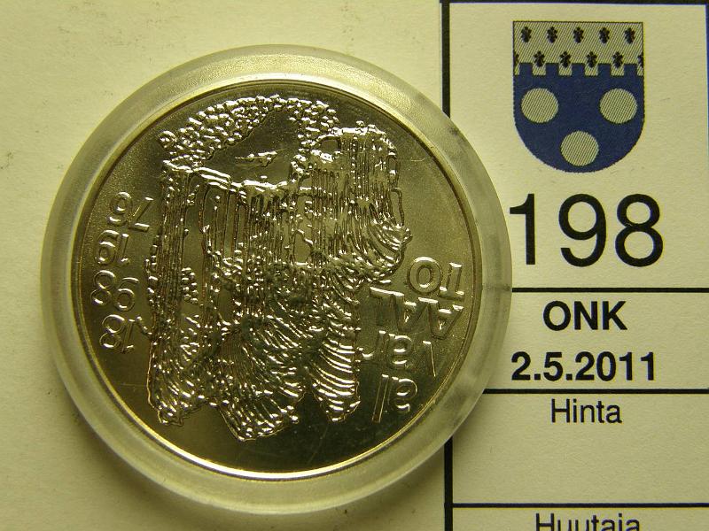 kohde_198_a.jpg - Kohde 198, lhthinta: 20 € 100 mk 1998 Ag, Aalto, kapseli, kunto: 9.