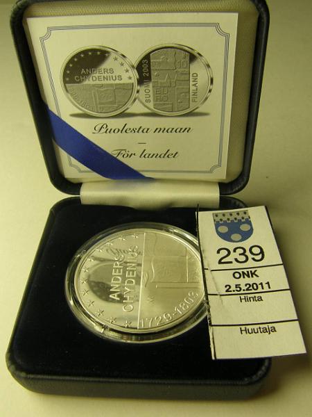 kohde_239_a.jpg - Kohde 239, lhthinta: 17 € 10 € 2003 Ag, Proof, Chydenius, kotelo, tod, kunto: 10.