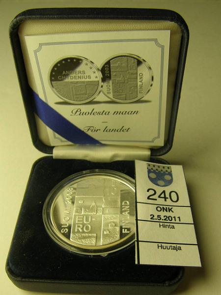 kohde_240_a.jpg - Kohde 240, lhthinta: 17 € 10 € 2003 Ag, Proof, Chydenius, kotelo, tod, kunto: 10.