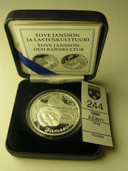 kohde_244_a.jpg - Kohde 244, lhthinta: 17 € 10 € 2004 Ag, Proof, Tove Jansson, kapseli, kotelo, tod, kunto: 10.