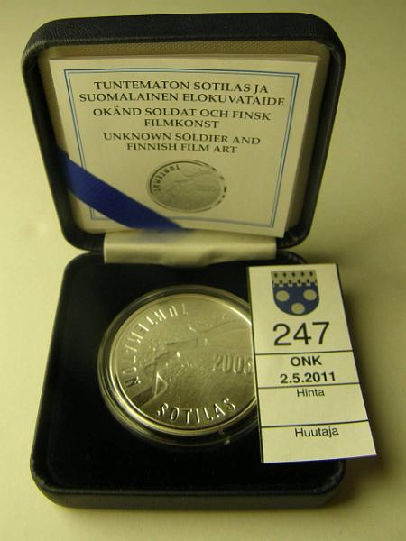 kohde_247_a.jpg - Kohde 247, lhthinta: 17 € 10 € 2005 Ag, Proof, Tuntematon sotilas, kapseli, kotelo, tod, kunto: 10.