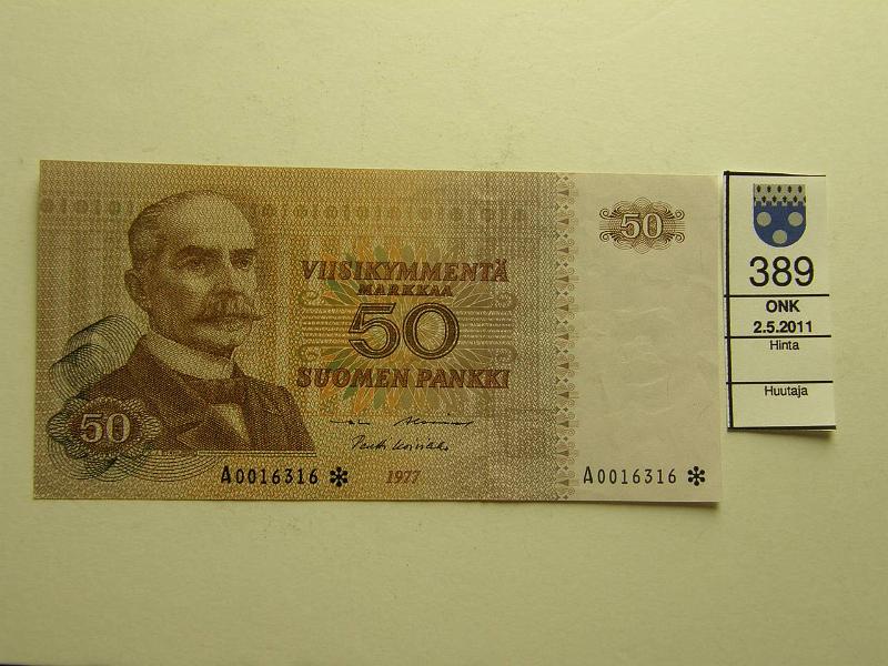 kohde_389_a.jpg - Kohde 389, lhthinta: 15 € 50 mk 1977* SNY 171.2, A0016316* AL I-Ko1, korvaava, kunto: 6.