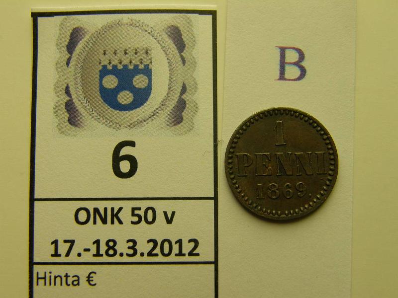 k-0006-b.jpg - Kohde 6 (kuva 2/2), lhthinta: 15 € / myyntihinta: 40 € 1 p 1869 SNY 5.1, kunto: 6/7