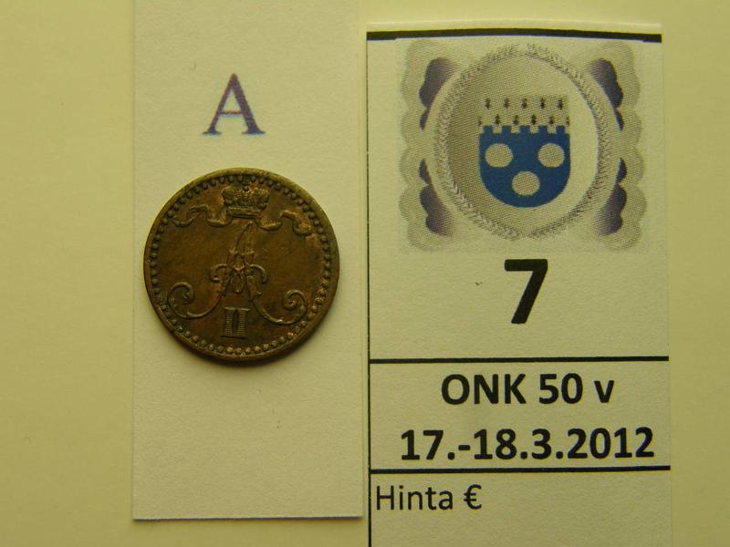 k-0007-a.jpg - Kohde 7 (kuva 1/2), lhthinta: 50 € / myyntihinta: 50 € 1 p 1869 SNY 5.1 leimakiiltoa, kunto: 6