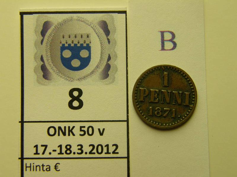 k-0008-b.jpg - Kohde 8 (kuva 2/2), lhthinta: 20 € / myyntihinta: 20 € 1 p 1871 SNY 7.1, kunto: 5