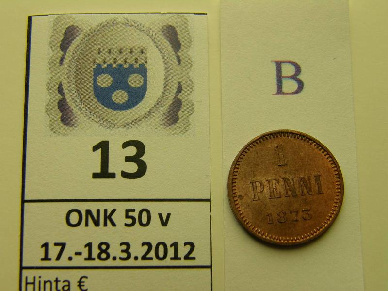 k-0013-b.jpg - Kohde 13 (kuva 2/2), lhthinta: 180 € 1 p 1873 leimakiiltoinen, terv meisti, hieman tummentumaa, erit. kaunis!, kunto: 8