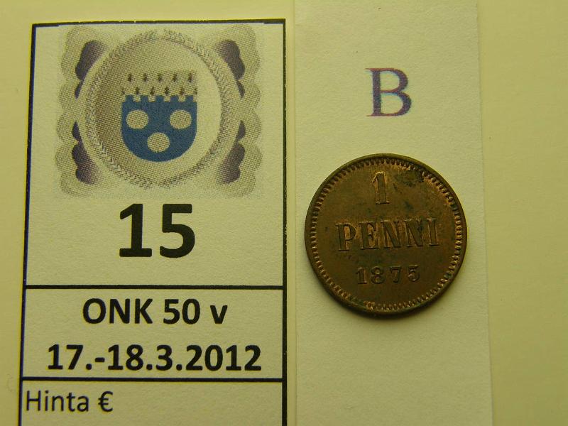 k-0015-b.jpg - Kohde 15 (kuva 2/2), lhthinta: 40 € 1 p 1875 leimakiiltoa, hometta, kunto: 7/8