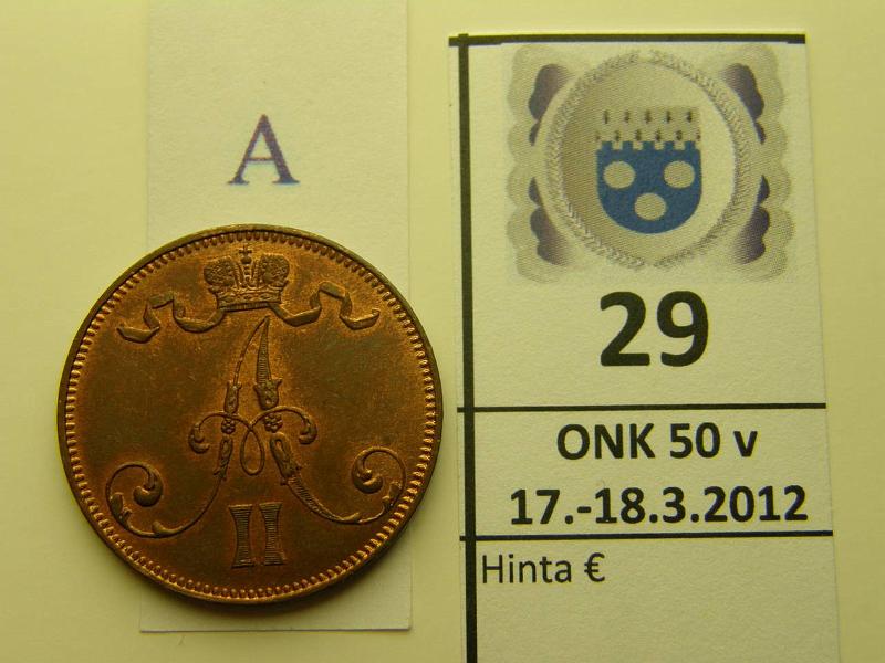 k-0029-a.jpg - Kohde 29 (kuva 1/2), lhthinta: 950 € 5 p 1872 leimakiiltoa, harv. kunto tlle v:lle!, kunto: 8