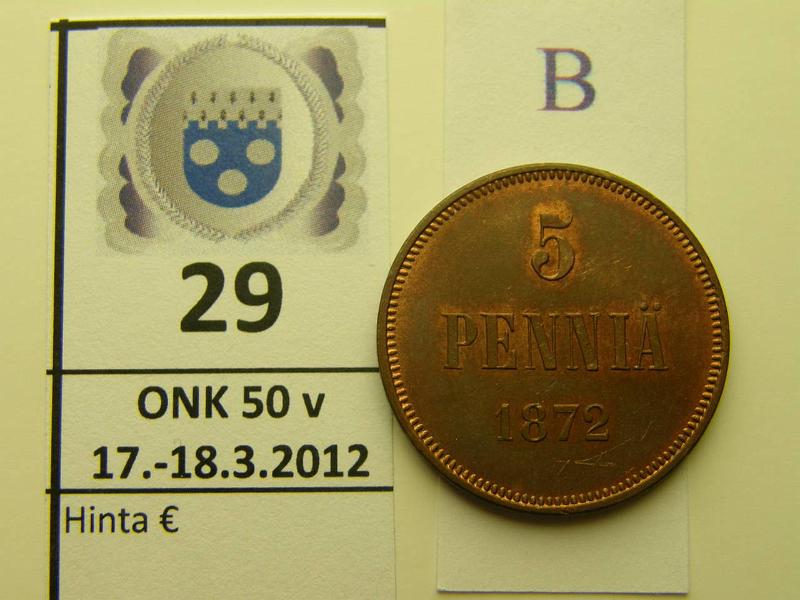 k-0029-b.jpg - Kohde 29 (kuva 2/2), lhthinta: 950 € 5 p 1872 leimakiiltoa, harv. kunto tlle v:lle!, kunto: 8