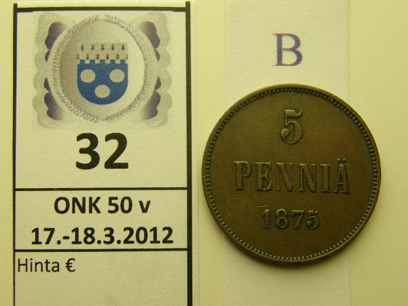 k-0032-b.jpg - Kohde 32 (kuva 2/2), lhthinta: 10 € / myyntihinta: 10 € 5 p 1875 , kunto: 4/5