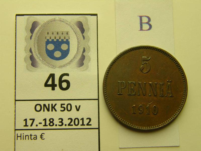 k-0046-b.jpg - Kohde 46 (kuva 2/2), lhthinta: 75 € / myyntihinta: 83 € 5 p 1910 kaunis, kunto: 6