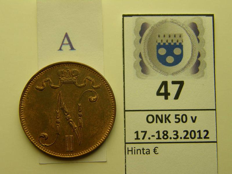 k-0047-a.jpg - Kohde 47 (kuva 1/2), lhthinta: 25 € 5 p 1911 leimakiiltoa, kunto: 8