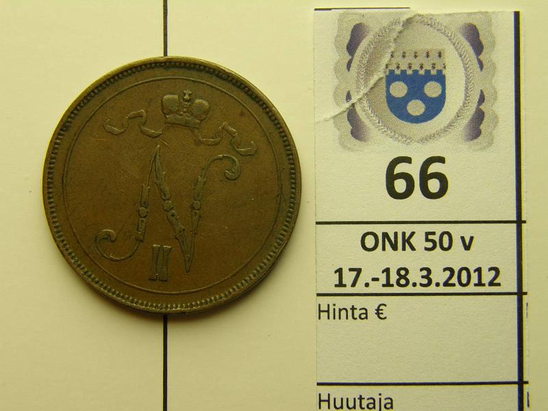 k-0066-a.jpg - Kohde 66, lhthinta: 50 € / myyntihinta: 50 € 10 p 1895 12 astetta kiert. meisti, eprv, kunto: 3