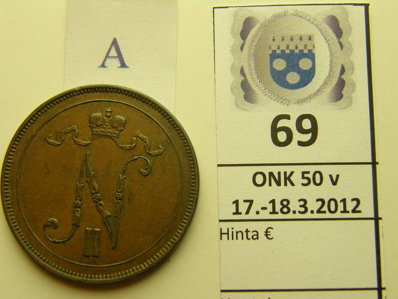 k-0069-a.jpg - Kohde 69 (kuva 1/2), lhthinta: 50 € 10 p 1897 kaunis suklaanruskea patina, kunto: 6/7