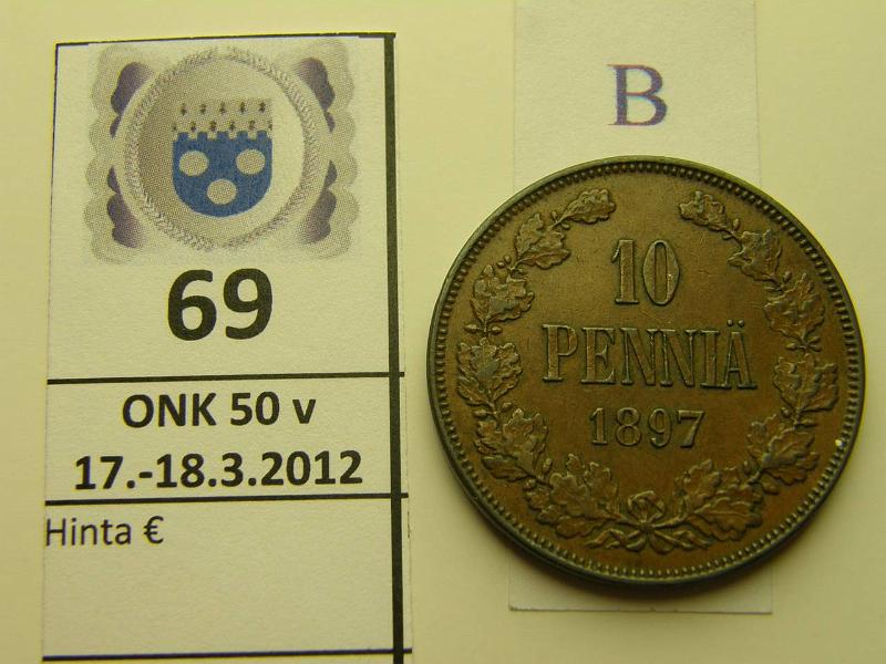 k-0069-b.jpg - Kohde 69 (kuva 2/2), lhthinta: 50 € 10 p 1897 kaunis suklaanruskea patina, kunto: 6/7