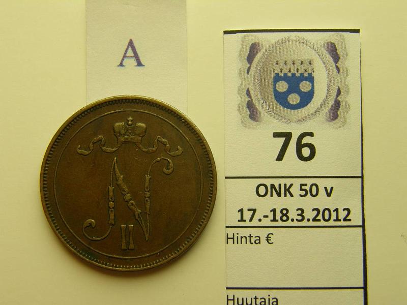 k-0076-a.jpg - Kohde 76 (kuva 1/2), lhthinta: 15 € 10 p 1910 , kunto: 4