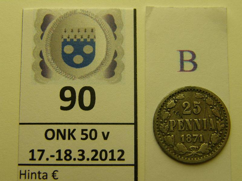 k-0090-b.jpg - Kohde 90 (kuva 2/2), lhthinta: 10 € / myyntihinta: 21 € 25 p 1871 Ag, ij, l.taipunut, kunto: 1/3