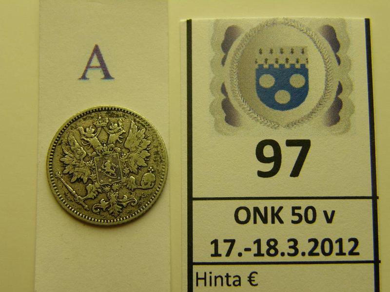 k-0097-a.jpg - Kohde 97 (kuva 1/2), lhthinta: 10 € 25 p 1899 Ag, kunto: 5