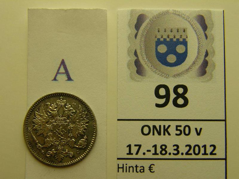 k-0098-a.jpg - Kohde 98 (kuva 1/2), lhthinta: 75 € / myyntihinta: 310 € 25 p 1899 Ag, kaunis!, kunto: 8