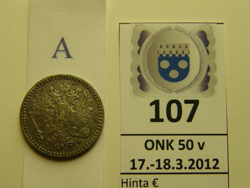 k-0107-a.jpg - Kohde 107 (kuva 1/2), lhthinta: 75 € 50 p 1865 Ag, el.puhd, kaunis!, kunto: 6/7