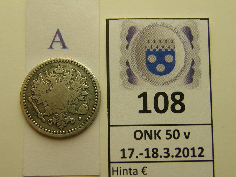 k-0108-a.jpg - Kohde 108 (kuva 1/2), lhthinta: 10 € / myyntihinta: 19 € 50 p 1866 Ag, kunto: 2/4