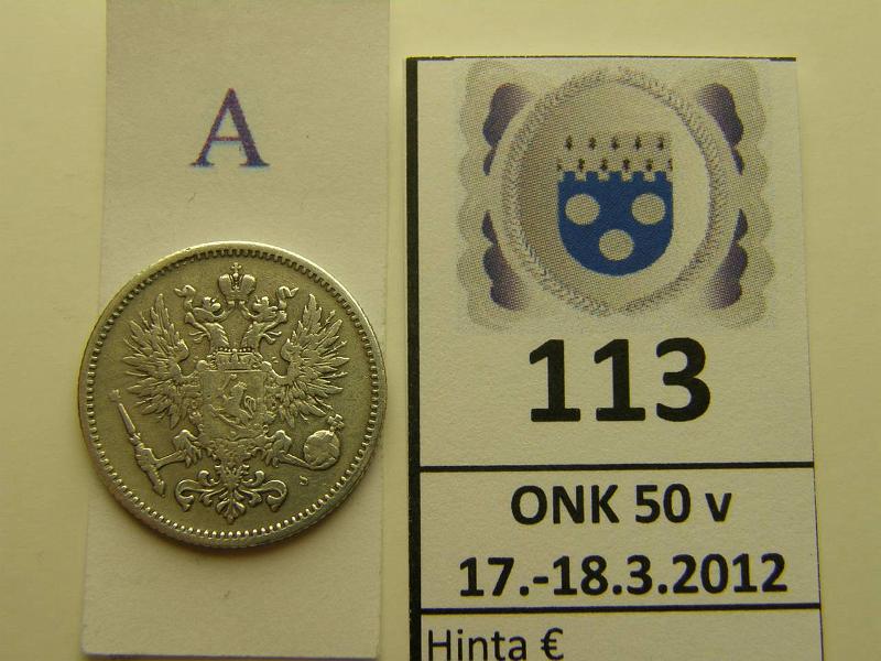 k-0113-a.jpg - Kohde 113 (kuva 1/2), lhthinta: 10 € 50 p 1874 Ag, puhd, kunto: 4