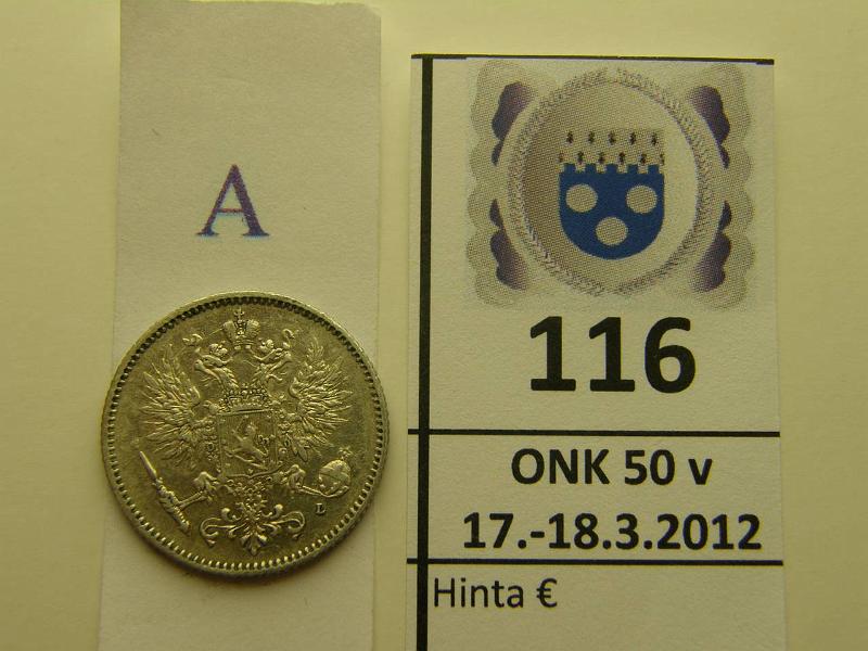 k-0116-a.jpg - Kohde 116 (kuva 1/2), lhthinta: 35 € 50 p 1893 Ag, SNY 328.2 hnja, leimakiiltoa, kunto: 7