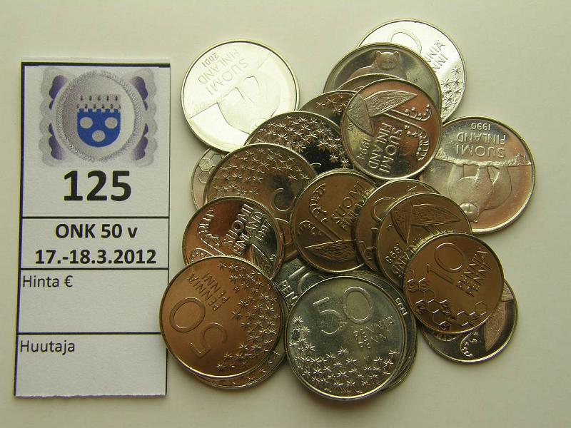 k-0125-a.jpg - Kohde 125, lhthinta: 5 € / myyntihinta: 13 €  Er 10+50p (24) CuNi, 1990-2001, kaikki v:t (12+12) rullista, kunto: 9