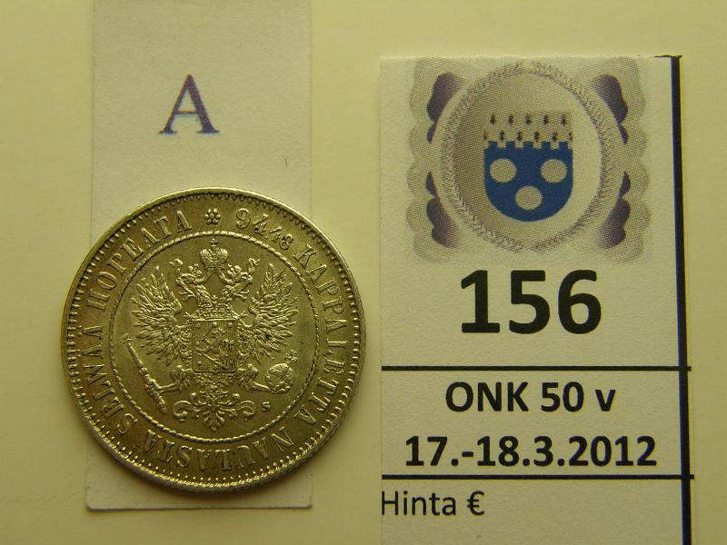 k-0156-a.jpg - Kohde 156 (kuva 1/2), lhthinta: 10 € / myyntihinta: 17 € 1 mk 1915 Ag, hnja, kunto: 8