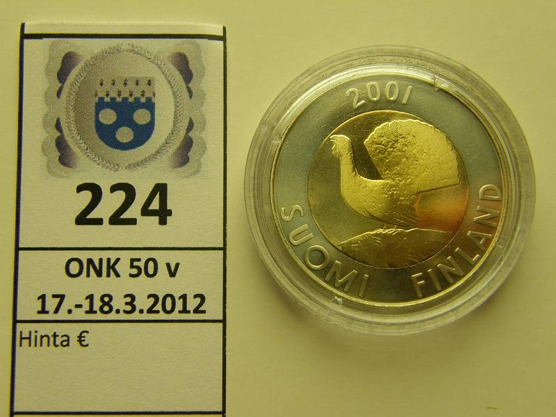 k-0224-a.jpg - Kohde 224, lhthinta: 5 € / myyntihinta: 11 € 10 mk 2001 Proof, kapselissa, kunto: 10