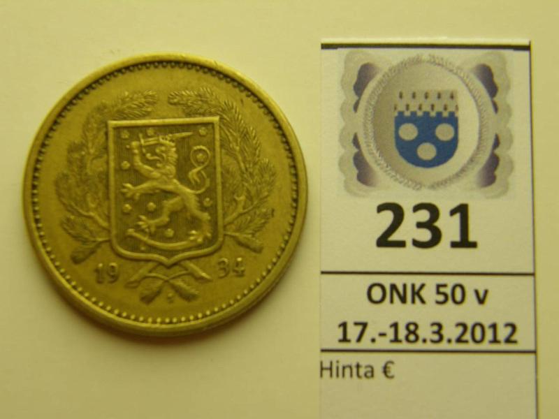 k-0231-a.jpg - Kohde 231, lhthinta: 5 € 20 mk 1934 , kunto: 5