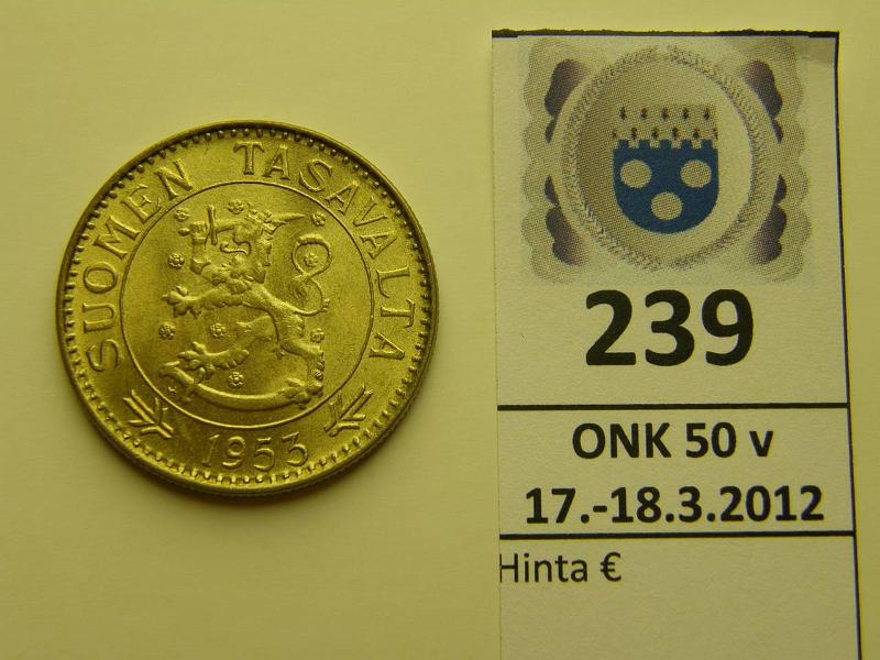 k-0239-a.jpg - Kohde 239, lhthinta: 10 € / myyntihinta: 46 € 50 mk 1953 SNY 636.2, leimakiiltoinen, kunto: 9