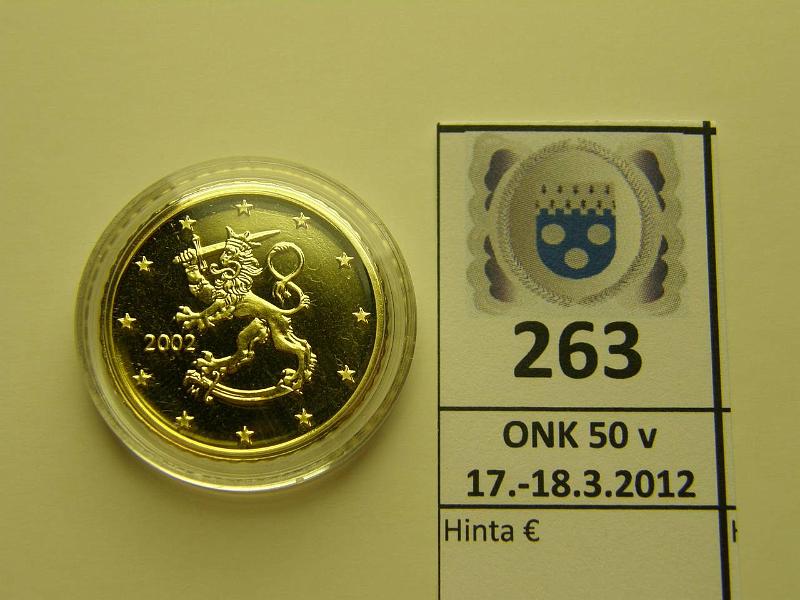 k-0263-a.jpg - Kohde 263, lhthinta: 5 € 50 snt 2002 Proof, pilleriss, kunto: 10