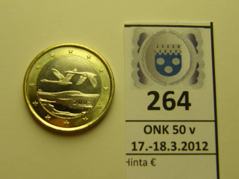 k-0264-a.jpg - Kohde 264, lhthinta: 5 € / myyntihinta: 22 € 1 € 2003 vaikein 1€ rullasta, kunto: 9