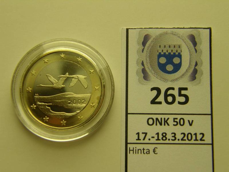 k-0265-a.jpg - Kohde 265, lhthinta: 5 € 1 € 2002 Proof, pilleriss, kunto: 10